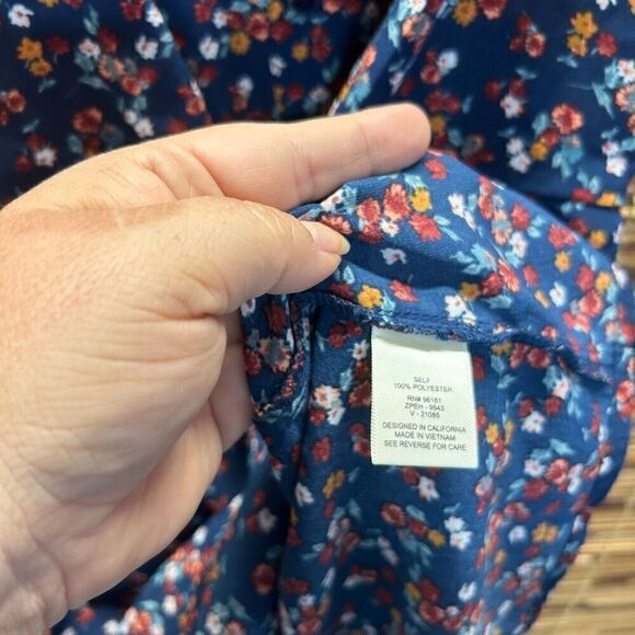 bebop by you be free Size Small Floral Dress Tie Fron Size Small (S) Navy - Picture 3 of 6